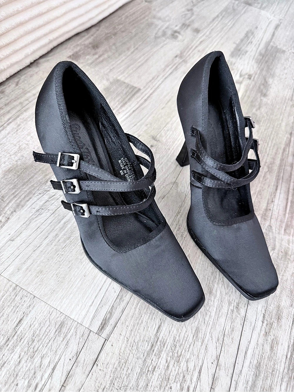 Sugar Thrillz Black Ankle Strap Heels